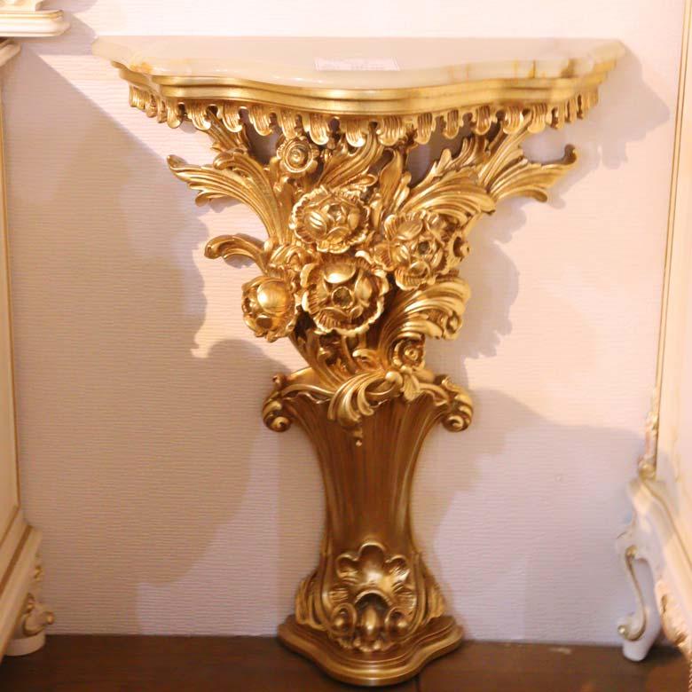 イタリア SILIK シリック コンソール 大理石 ゴールド : インテリア