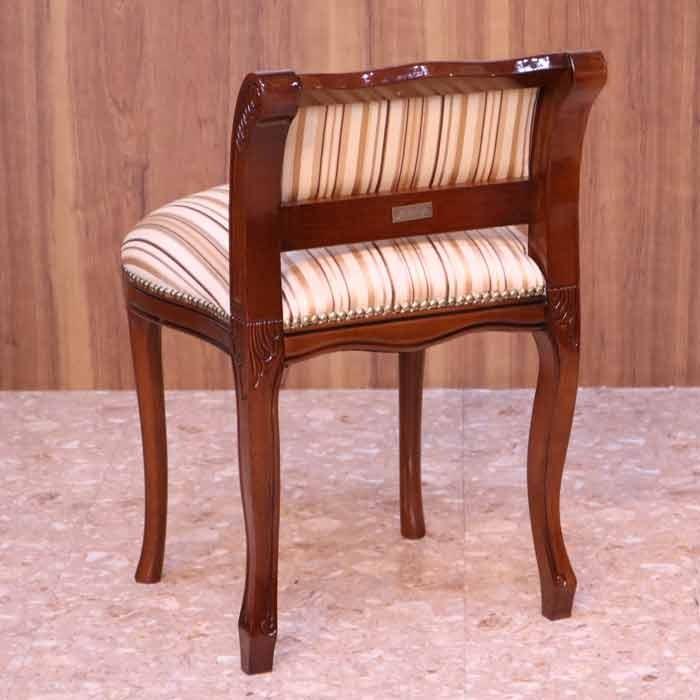 イタリア 背付き スツール 猫脚 ストライプ オットマン 補助椅子 玄関