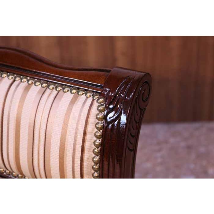 イタリア 背付き スツール 猫脚 ストライプ オットマン 補助椅子 玄関