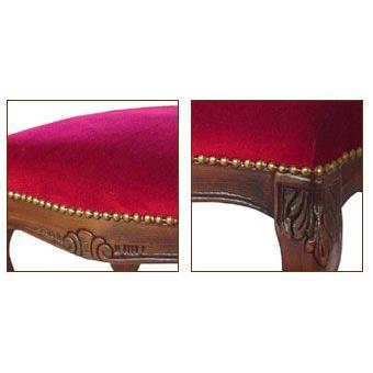 イタリア製 足置き フットスツール レッドモケット 猫脚 アンティーク