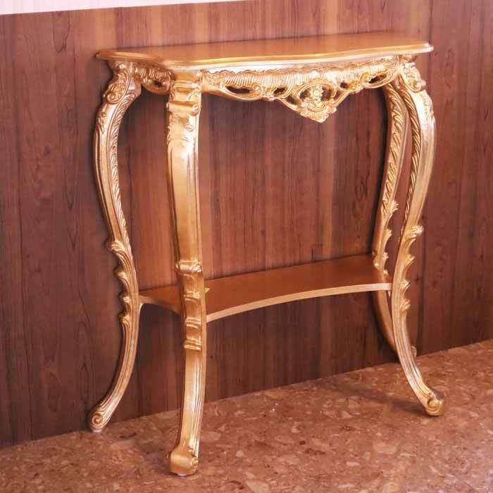 イタリア コンソールテーブル ゴールド 85cm 花台 フラワースタンド 猫