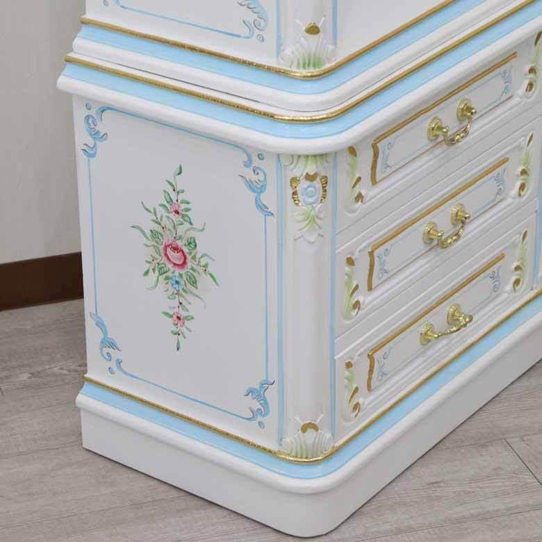 ロココ調家具 ブックケース 本棚 白家具 アンティーク エレガント