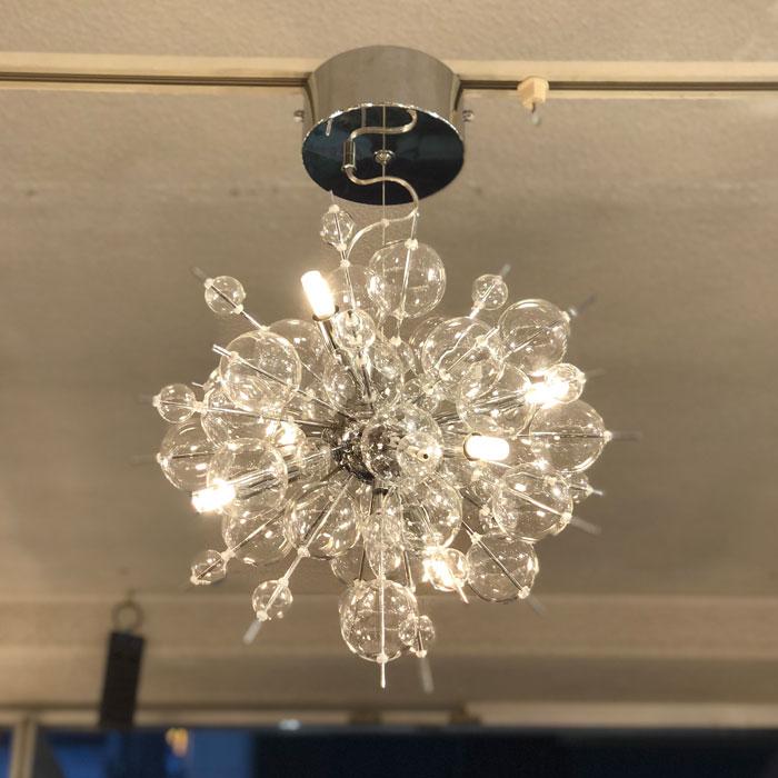 バブル シャンデリア シルバー 6灯 ペンダント おしゃれ 照明 デザイン