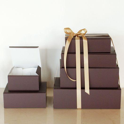 宅配用ギフトボックス（ダークブラウン）100枚入（EE-536） : 箱の店
