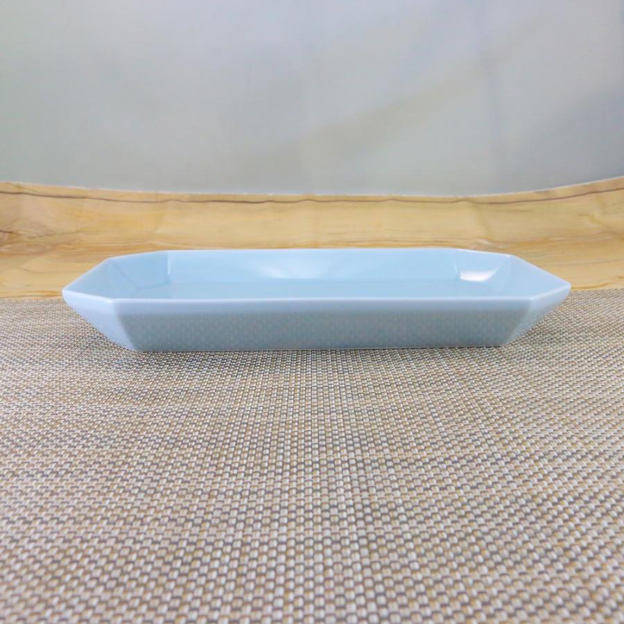 焼き物皿 有田焼 波佐見焼 長角皿 HACHI-HOWプレートL（グレー/ルリ