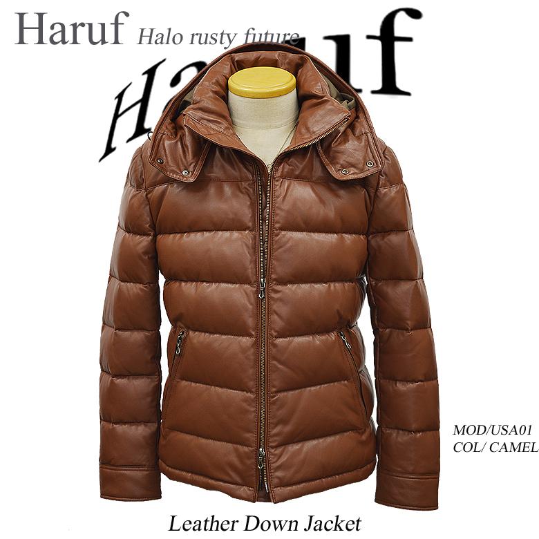 Haruf（ハルフ） レザージャケット メンズ 本革 革ジャン レザーダウン