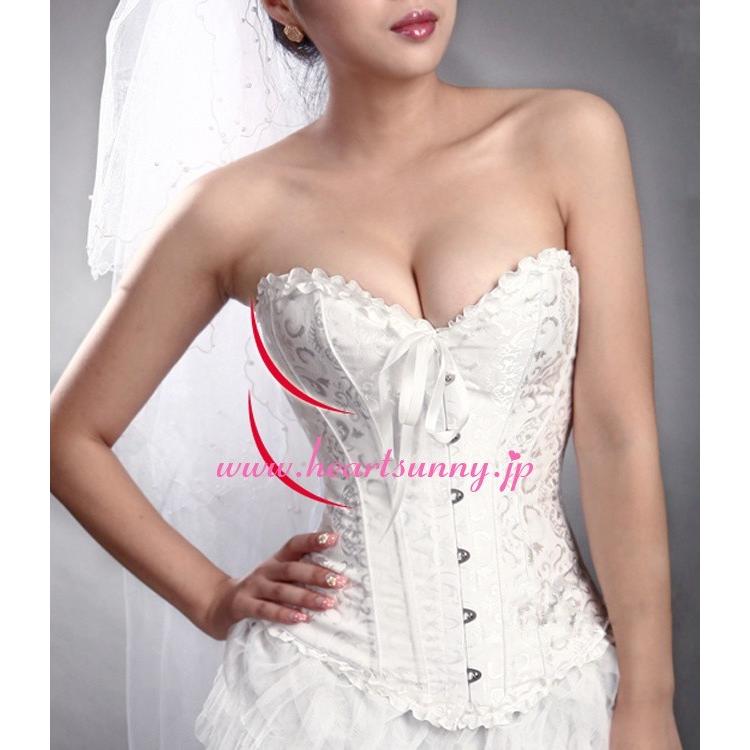 ブライダルインナー 補正下着 ビスチェ レース 編み上げ調整可