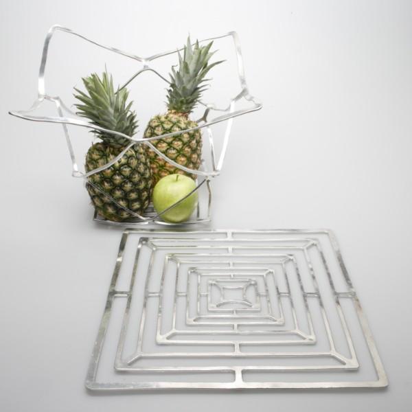 能作 KAGO-スクエア-LL かご カゴ 錫製品 本錫100％ お祝い 贈り物