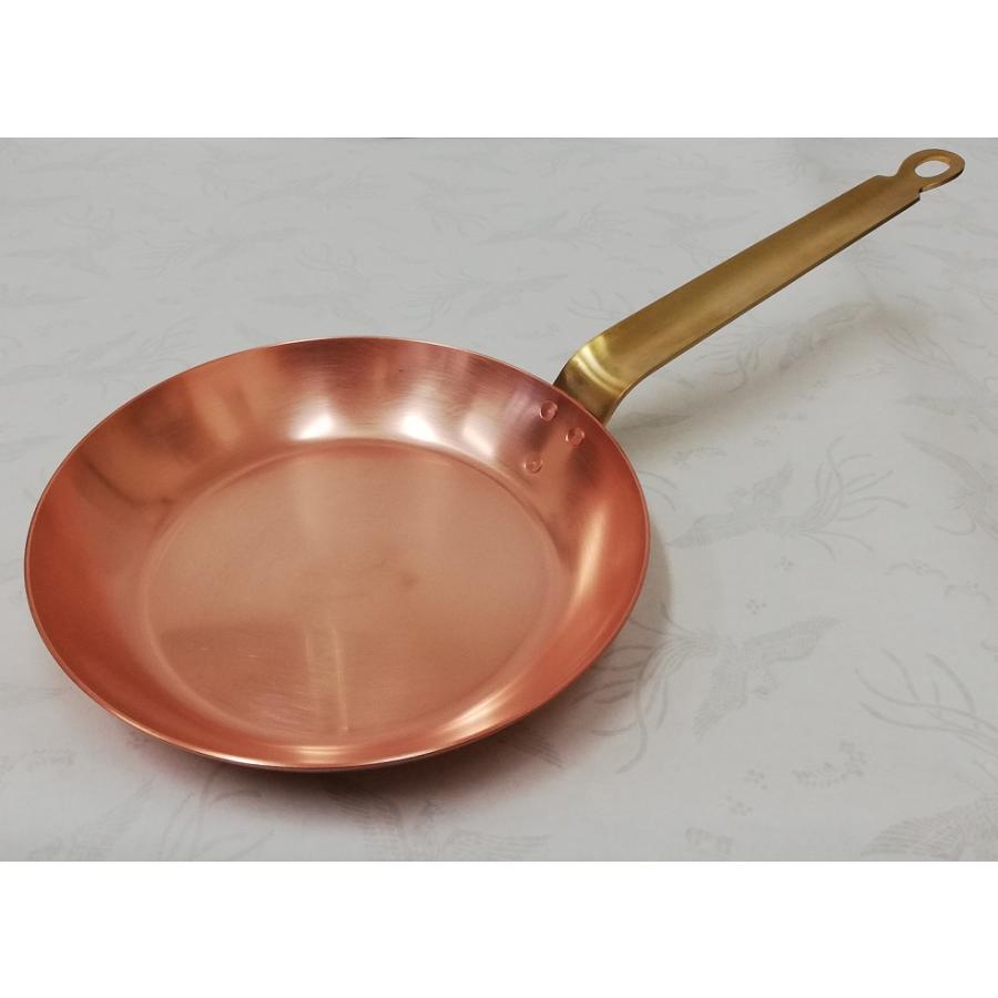銅製 フライパン 30cm 内面メッキ無 板厚約2mm 業務用仕様 日本