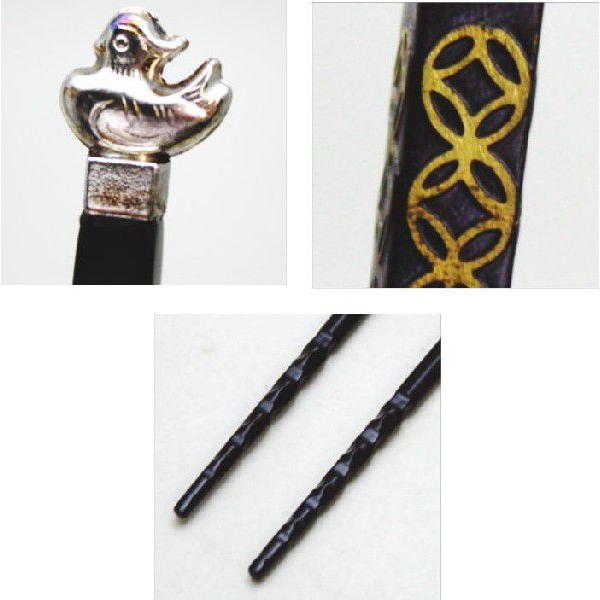 茶道具 炭道具 飾火箸 飾り火箸 鳥頭七宝象嵌 木村清五郎作 茶道