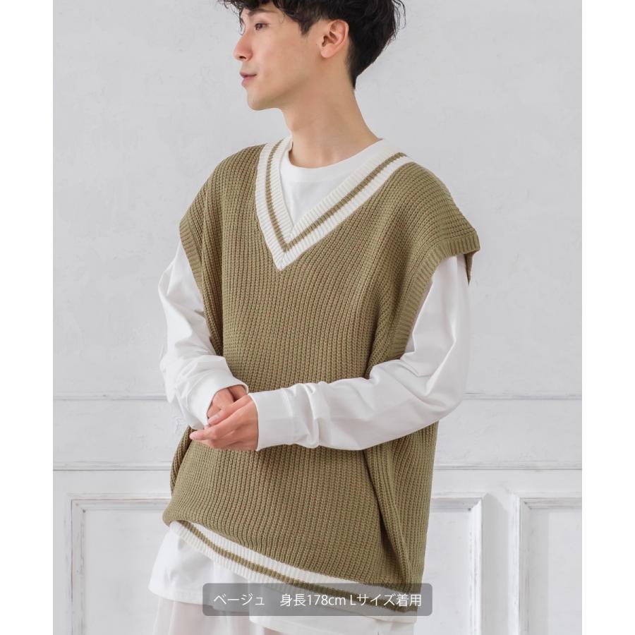 improves（インプローブス） ニット ベスト Vネック ビッグシルエット