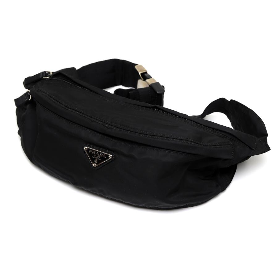 l16 プラダ 三角ロゴ ナイロン ブラック ウエストポーチ ボディバッグ