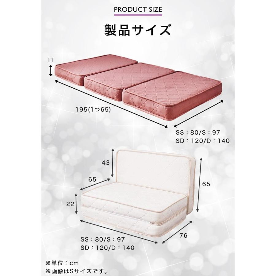 ネルコンシェルジュ 三つ折りポケットコイルマットレス シングル 厚さ