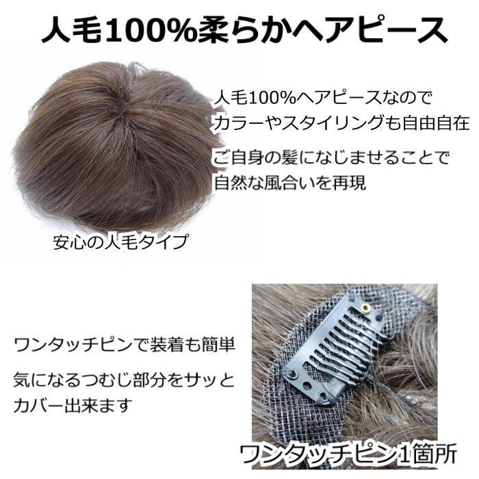 ヘアピース 人毛100% 人毛 100 ウィッグ 部分ウィッグ 人毛ヘアピース