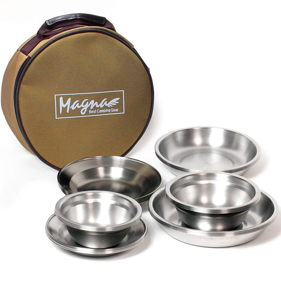 6種類 24枚セット】MAGNA(マグナ) ステンレス食器セット キャンプ