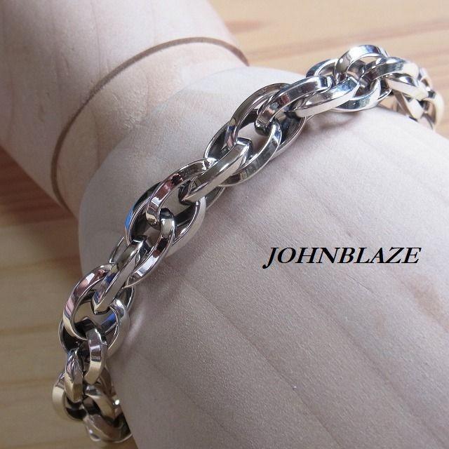 シルバ−925製 ブレスレット あずき オーバル型組みチェーン 9mm幅