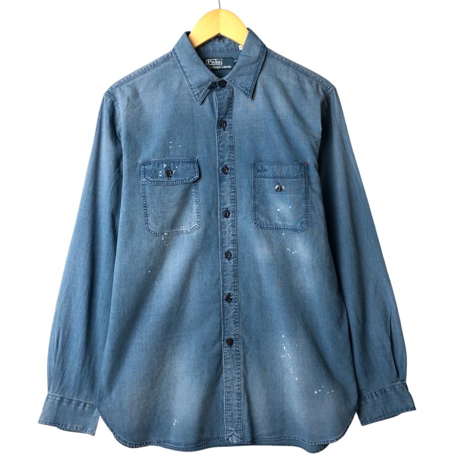 古着 ラルフローレン Ralph Lauren POLO by 長袖 シャンブレーシャツ