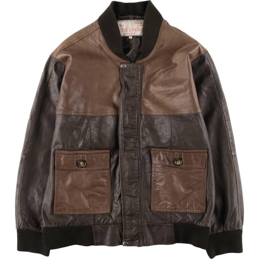 古着 レザーブルゾン イタリア製 メンズS相当 ヴィンテージ /eaa609489