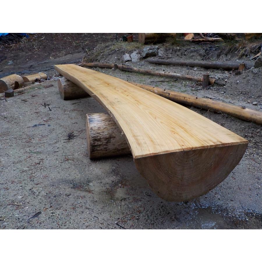 彫刻家がつくる すぎ丸太半割ベンチ 大型 長さ4m : じねん工房 - 通販