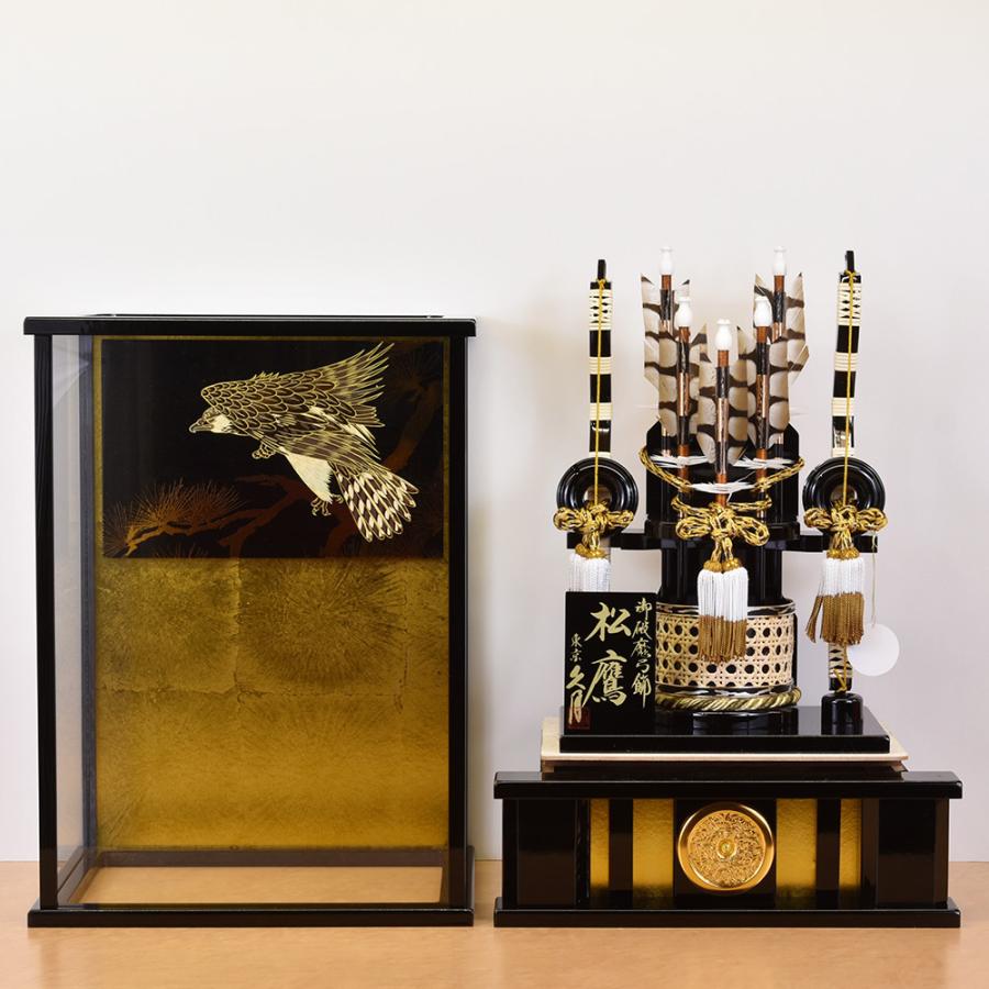 久月 破魔弓 コンパクト 初正月 おしゃれ 鷹柄 松鷹 破魔矢飾り 初正月