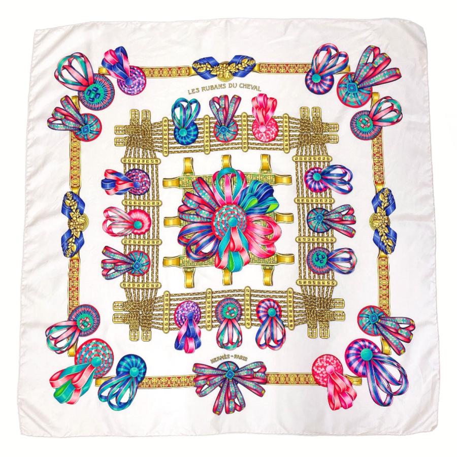 HERMES（エルメス） スカーフ カレ 90 大判スカーフ 正方形 LES RUBANS