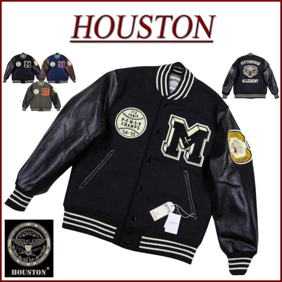 HOUSTON（ヒューストン） さがら刺繍 CAT PUレザー × メルトンウール