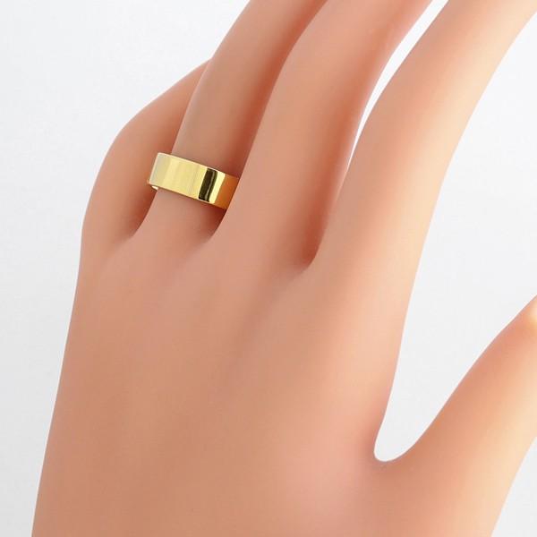 Jewelry i（ジュエリーアイ） 平打ち リング 7mm幅 18金 指輪 メンズ