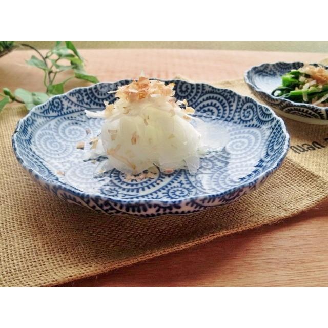 古染 タコ唐草 菊型 中皿 16.5cm 美濃焼 和食器 5寸 : K'sキッチン