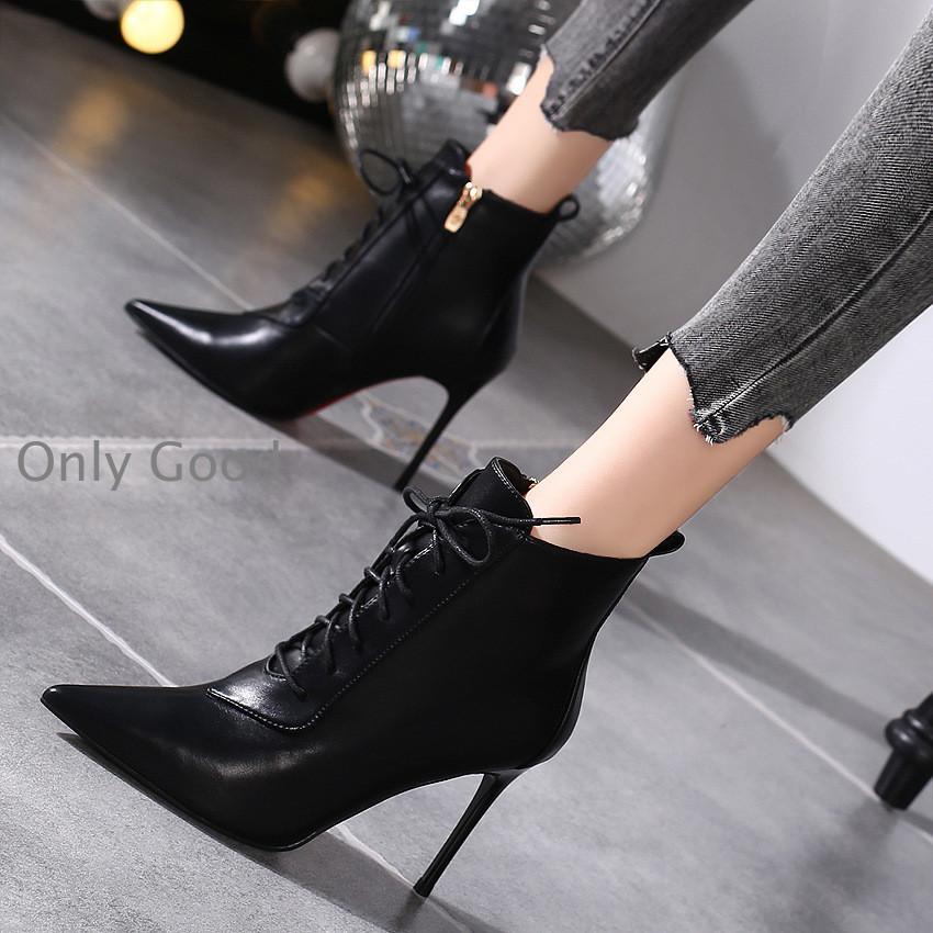 ショートブーツ ハイヒール レディース ブーティー ピンヒール