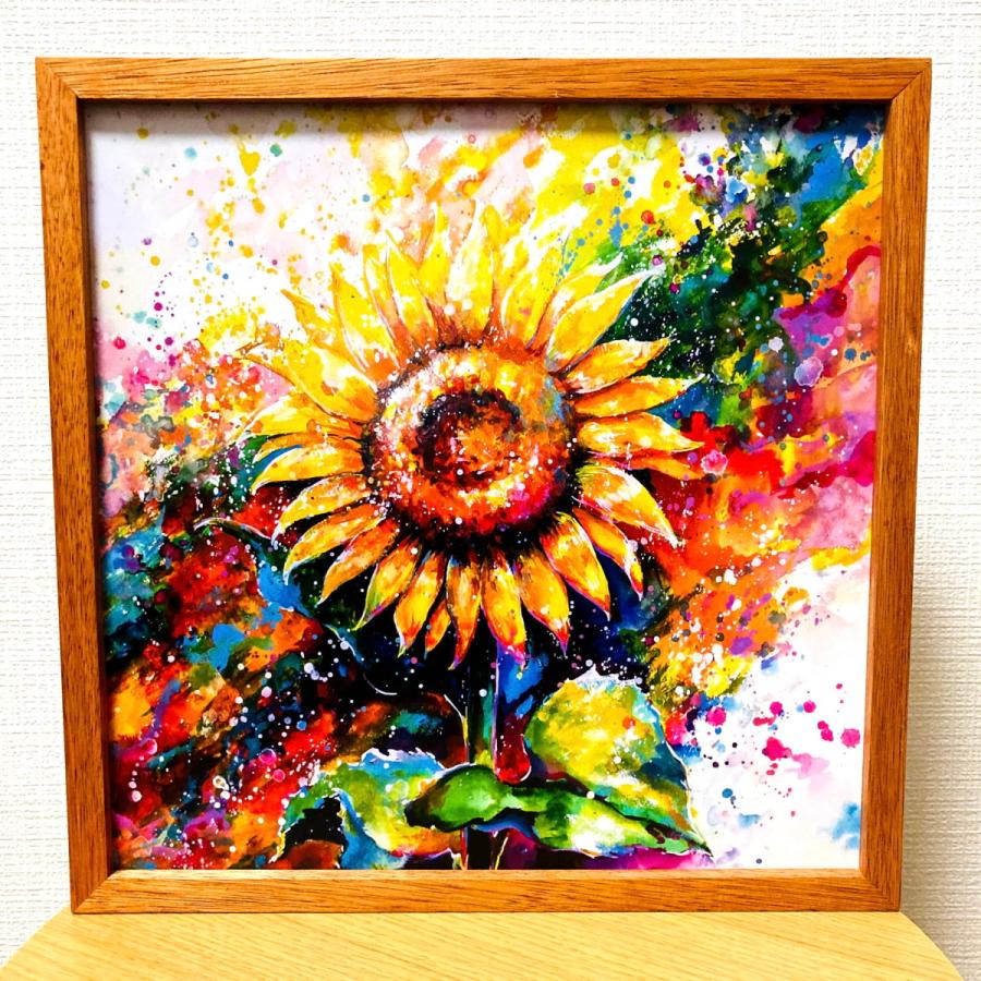 作品 : 堂々 絵 絵画 向日葵 ひまわり ヒマワリ 花 縁起絵 アート 30cm