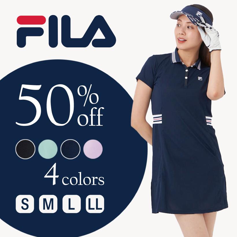 FILA（フィラ） ゴルフウェア レディース ワンピース 半袖 50代 40代