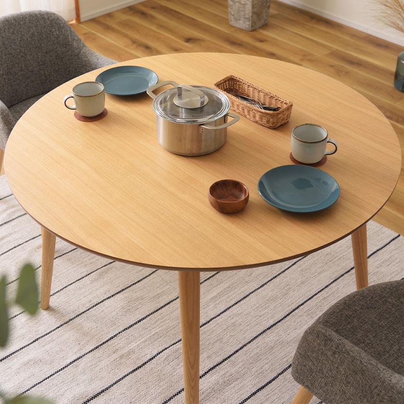 東谷 2〜4人用 ダイニングテーブル 円形 テーブル 天然木 木脚 食卓