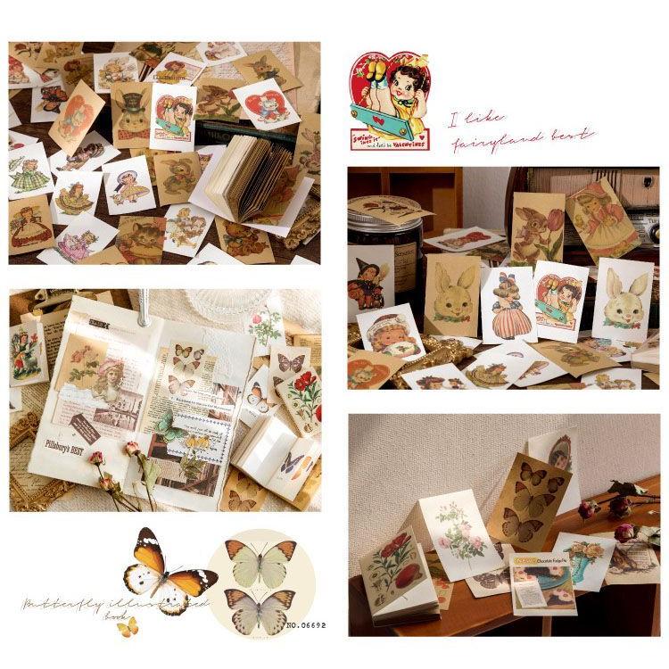 即日出荷 海外 ヴィンテージペーパー 素材紙 ◇80枚 2種類紙質 全8