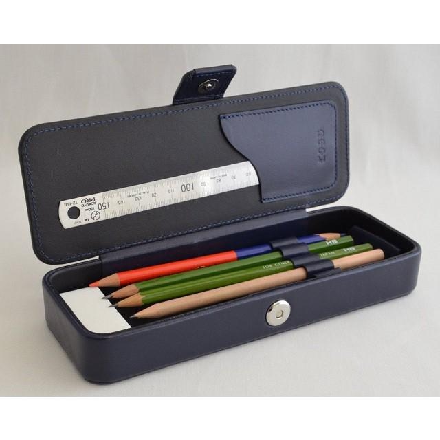 本革製マグネット筆箱 名入れ対象商品 ペンケース 鉛筆差し固定