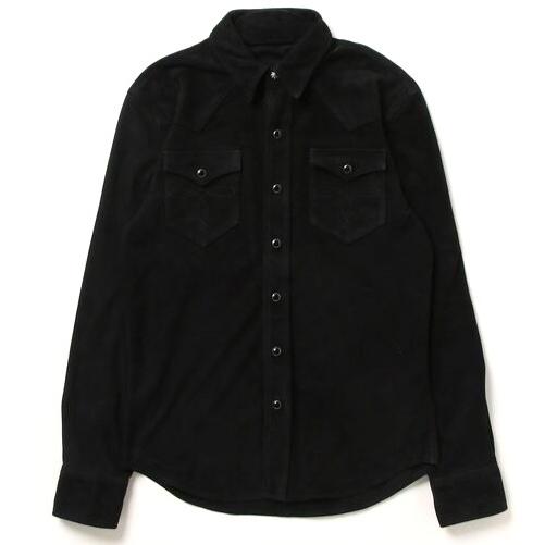 新品 RRL ダブルアールエル スリムフィット スエードウエスタンシャツ