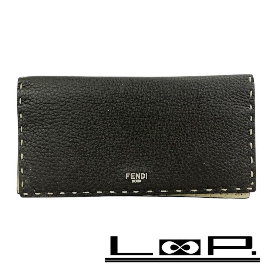 フェンディ □美品□ セレリア 二つ折り 長財布 ウォレット ステッチ