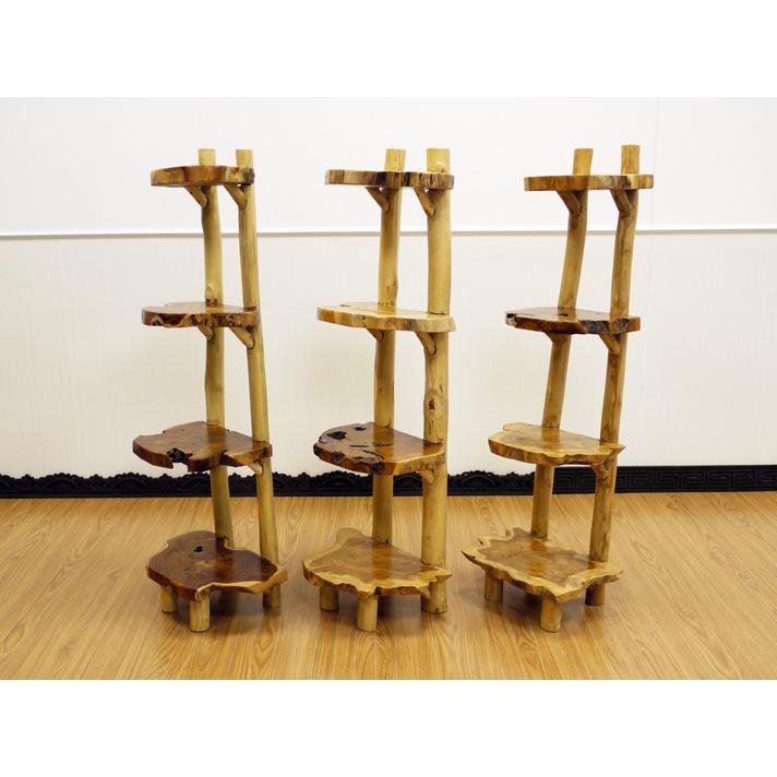 ディスプレイラック 棚 4段 アジアン家具 チーク無垢材 おしゃれ 木製