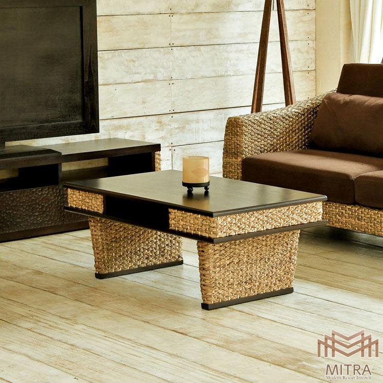 ウォーターヒヤシンス ローテーブル アジアン家具 W100cm ソファー