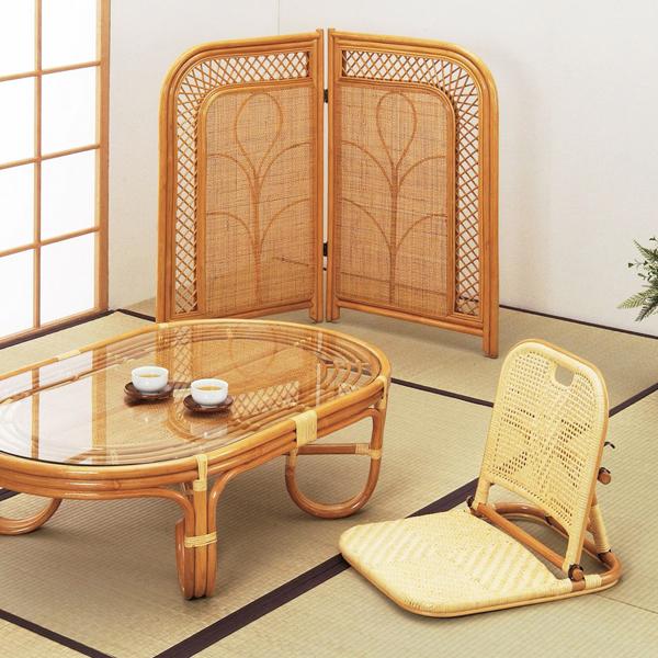 衝立 間仕切り 2連 折りたたみ 100cm高 籐 和室 和風 SE604H 爆買