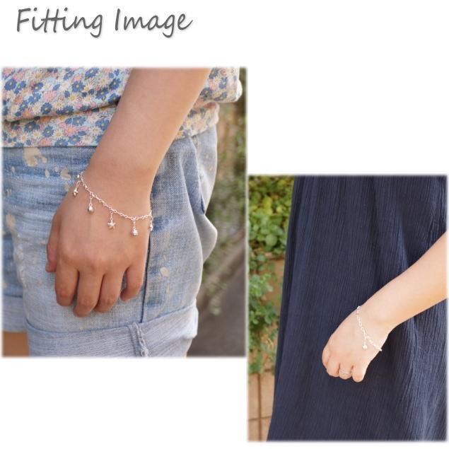 シルバーブレスレット スター 星 鈴 モチーフ シルバーチェーン