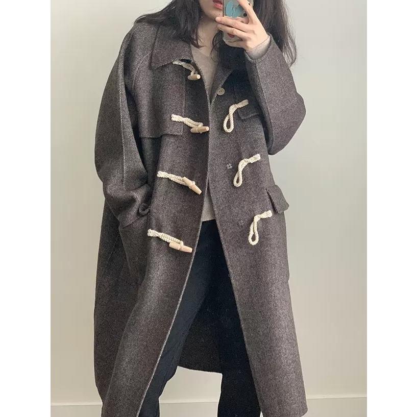 ヘリンボーン コート ロング ダッフルコート レディース アウター 冬