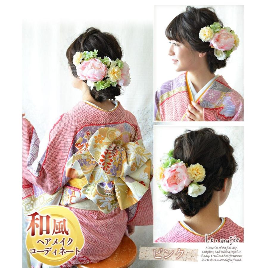 ヘッドドレス 髪飾り 成人式 花 袴 振袖 ウェディング ヘア