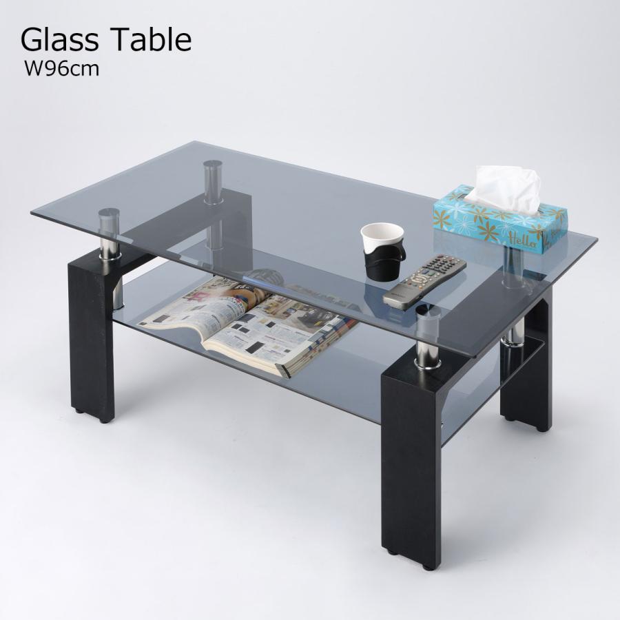 センターテーブル ガラステーブル リビングテーブル 96cm テーブル