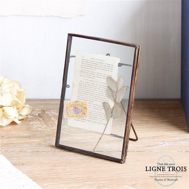 ブラスフォトフレーム スタンド型 小 アートフレーム シンプル 写真