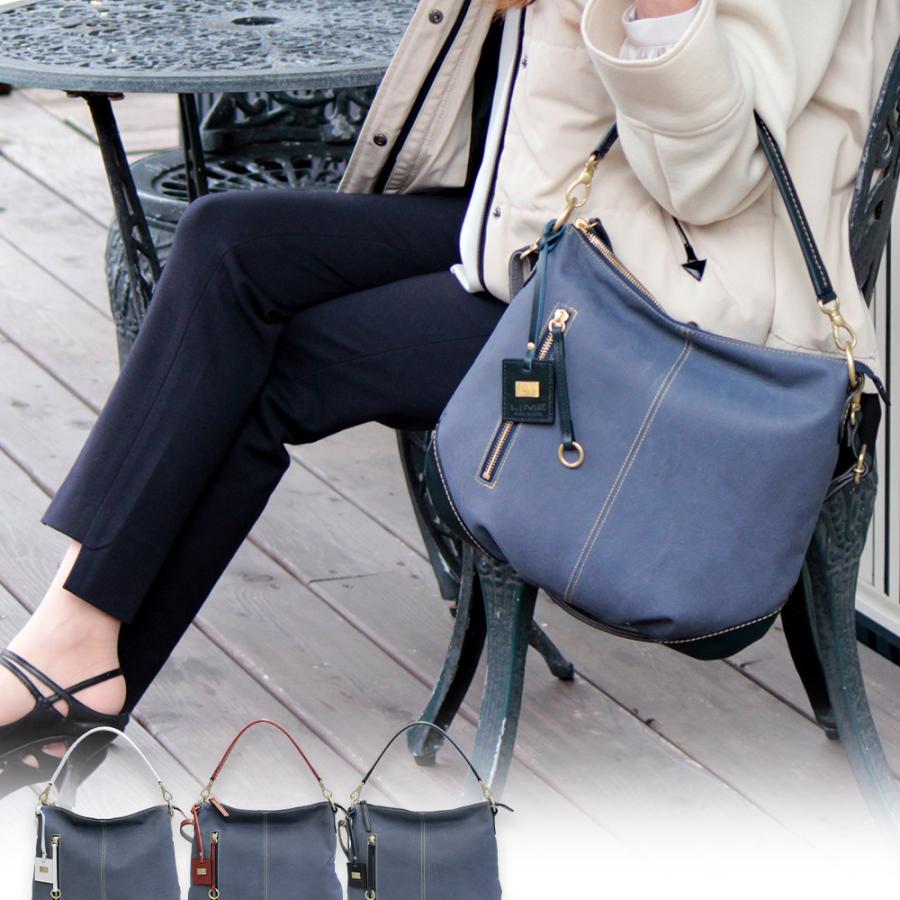 LIME made in japan ショルダーバッグ レディース 本革 デニムレザー