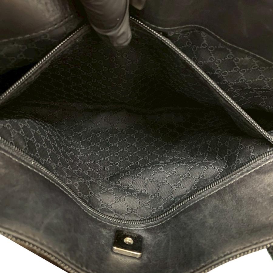 GUCCI（グッチ） 極 美品 シェリーライン ブラックデニム レザー 本革