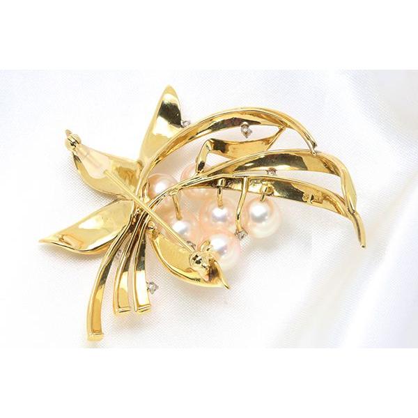 MIKIMOTOミキモト 花珠の美しさ あこや真珠（和珠） K18 ブローチ等