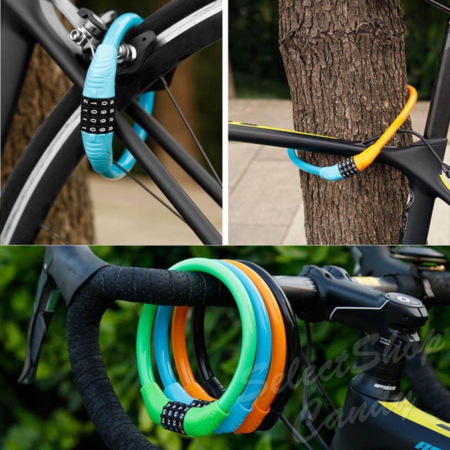 ダイヤルロック ナンバーロック ワイヤーロック ダイヤル式 4桁 自転車