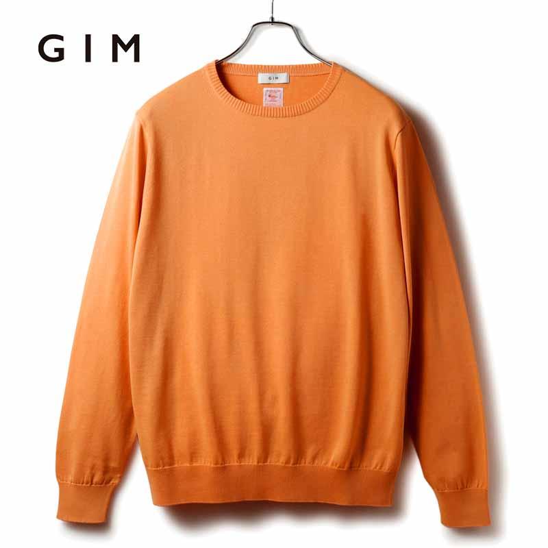 gim（ジム） シーアイランドコットン18G長袖クルーネックニット