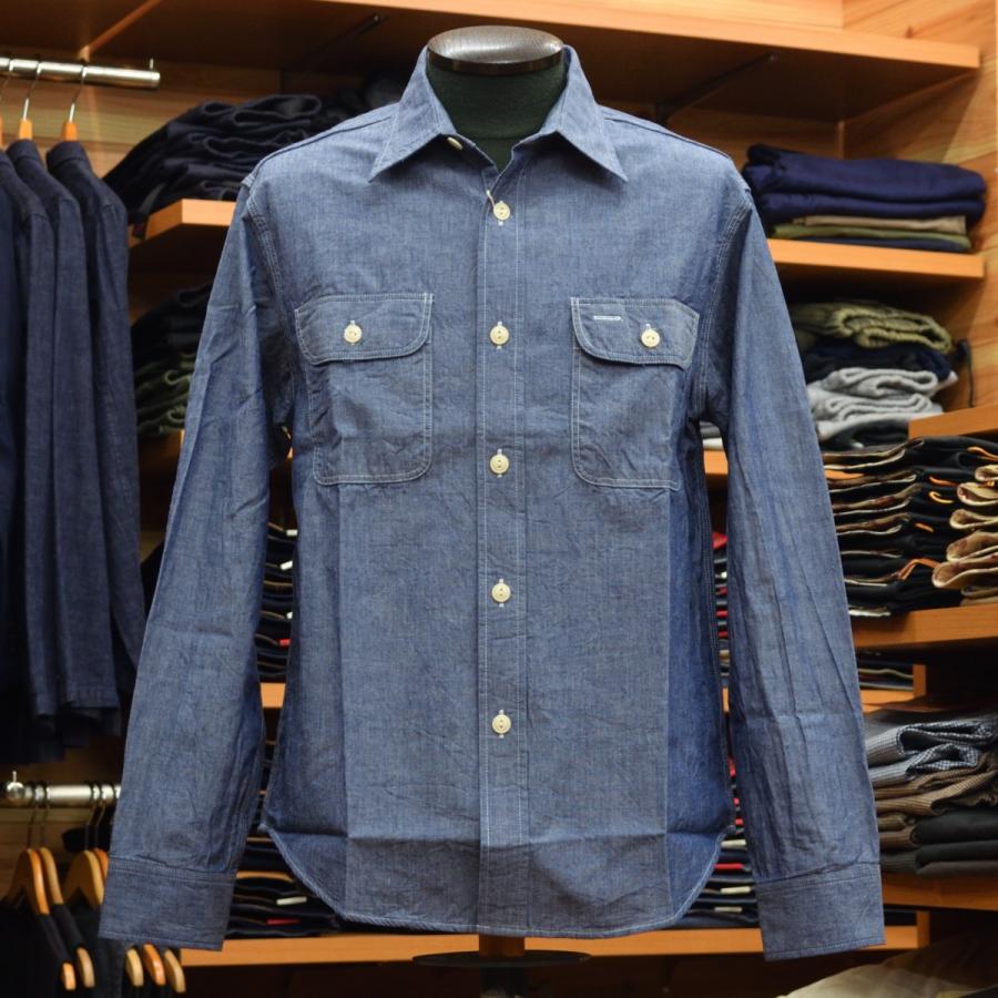 SUGAR CANE (シュガーケーン) ブルーシャンブレーワークシャツ SC27850